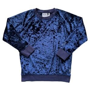 NWOT Minti Navy Crushed Velvet Top Size 7